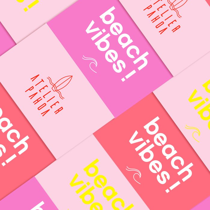 Création du logo et de l’identité visuelle d’Atelier Pahoa, une marque d’accessoires lifestyle pensée pour un concept store en bord de mer.